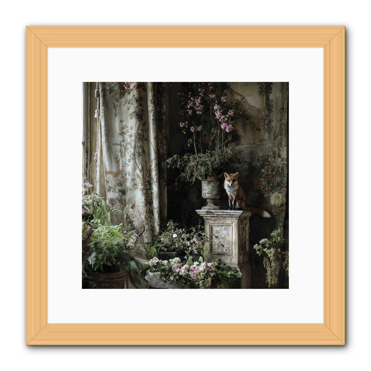 Peachleaf Sunday -- Framed Print - Natural 12x12