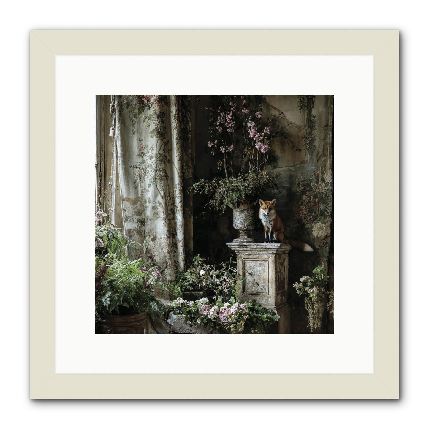 Peachleaf Sunday -- Framed Print - White 12x12