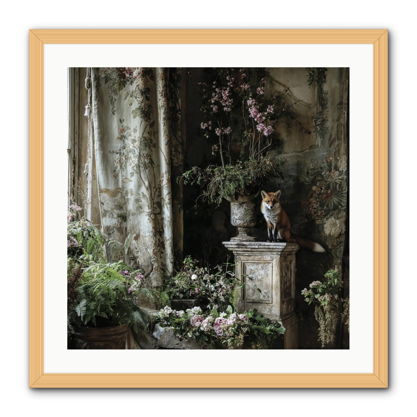 Peachleaf Sunday -- Framed Print - Natural 24x24
