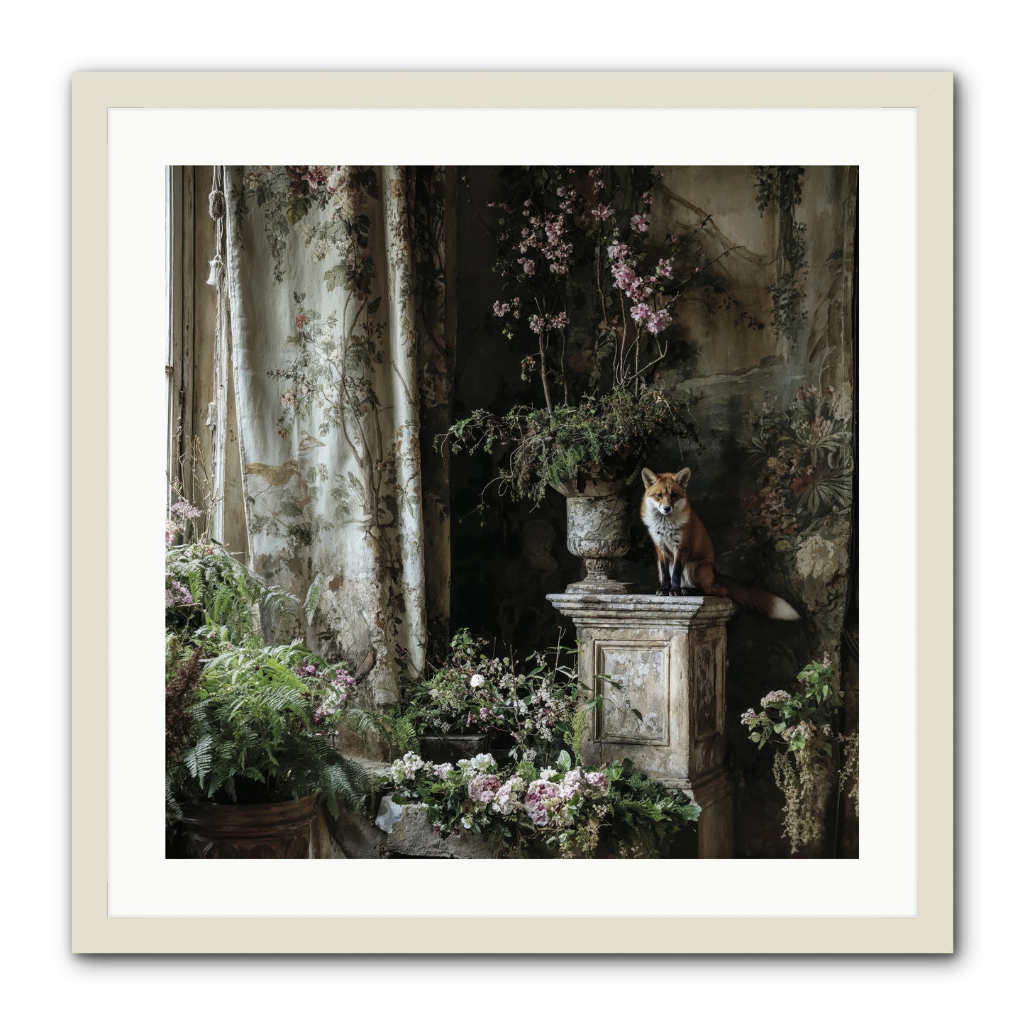 Peachleaf Sunday -- Framed Print - White 24x24