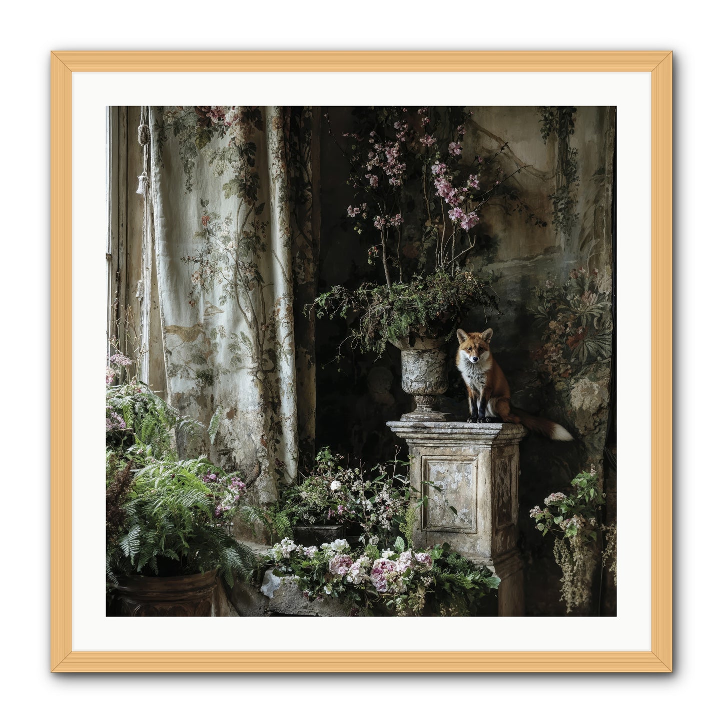 Peachleaf Sunday -- Framed Print - Natural 30x30