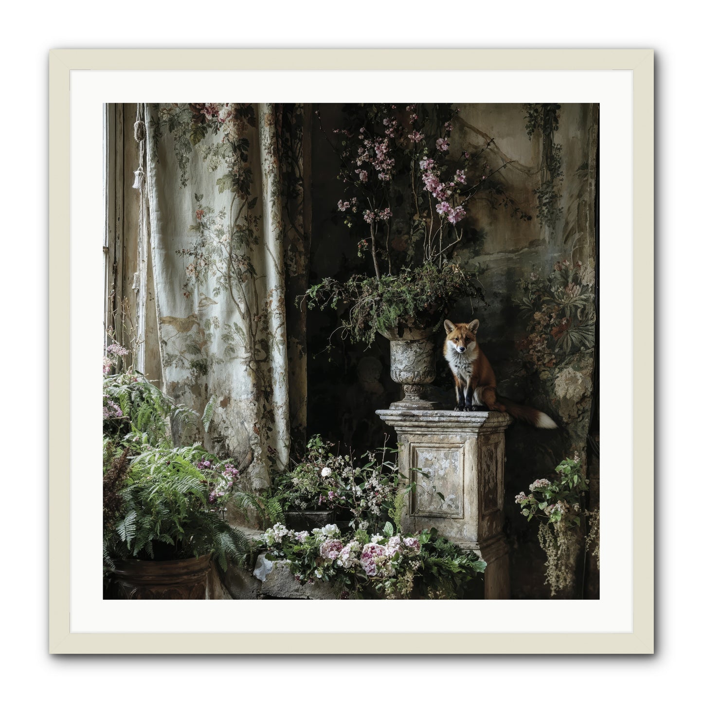 Peachleaf Sunday -- Framed Print - White 30x30