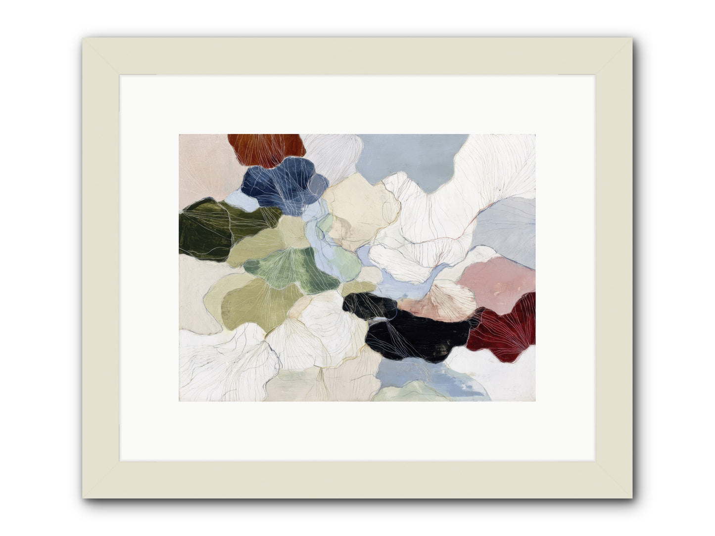 Pebble -- Framed Print - White 12x9