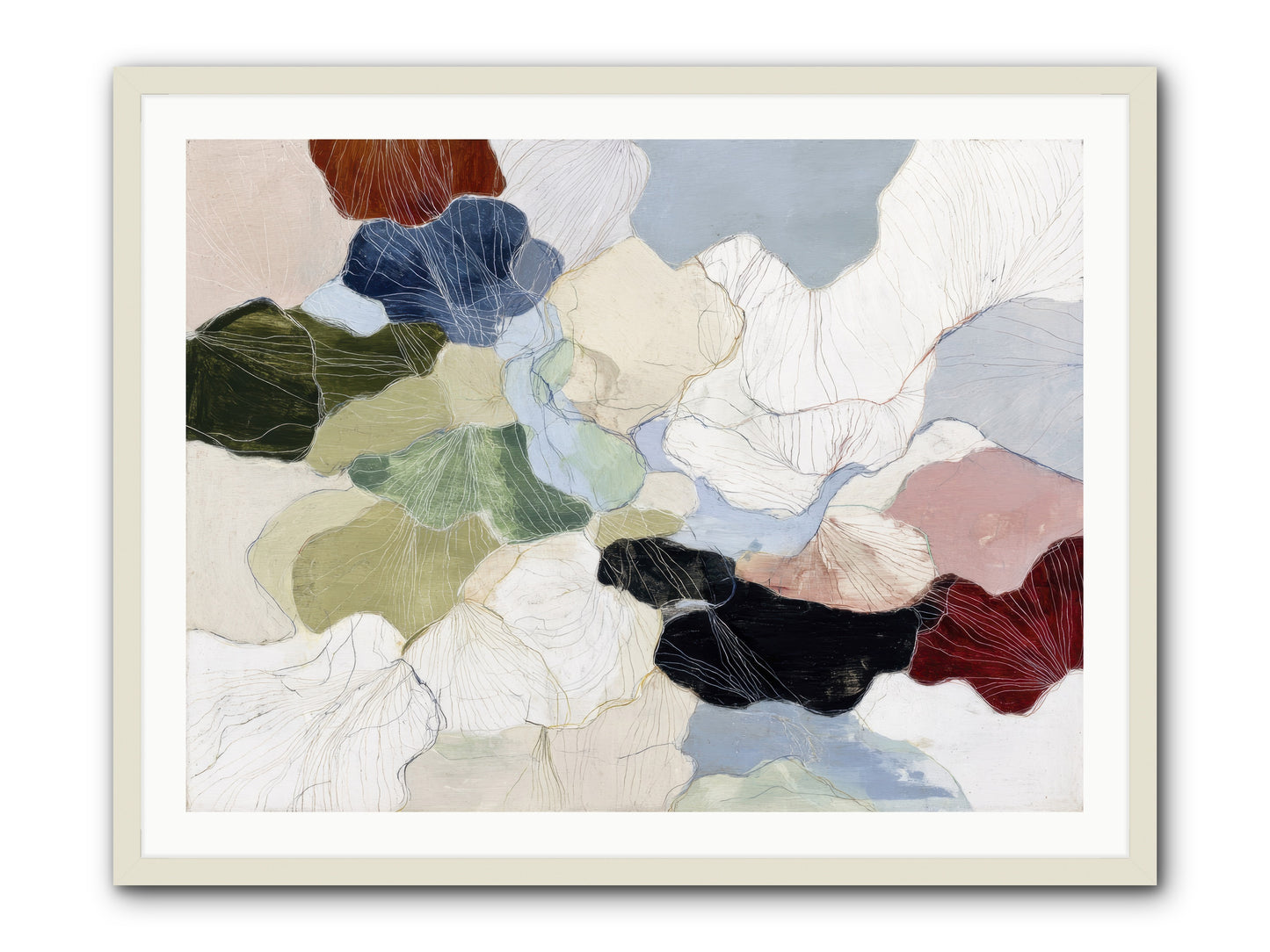 Pebble -- Framed Print - White 40x30