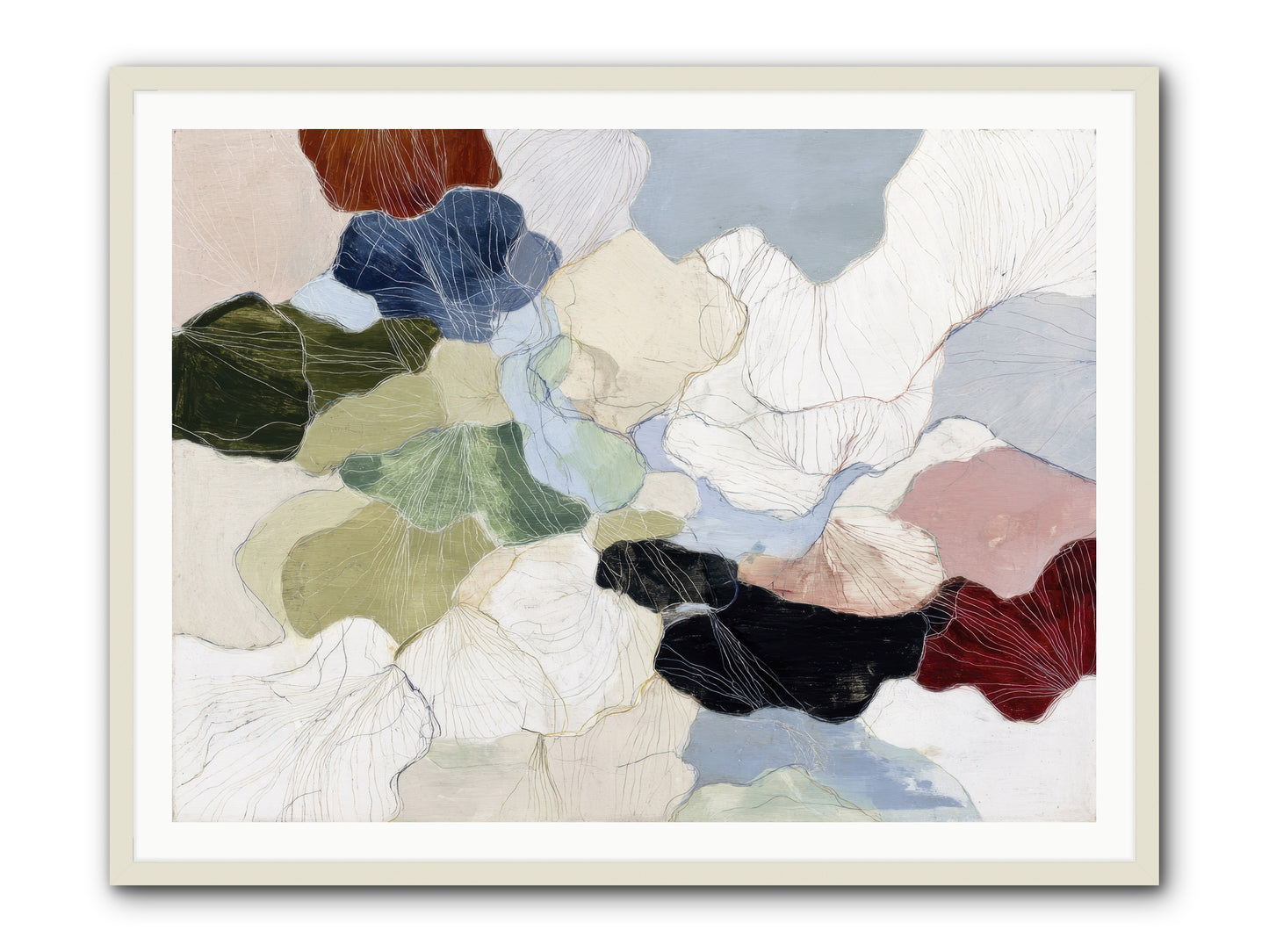 Pebble -- Framed Print - White 48x36