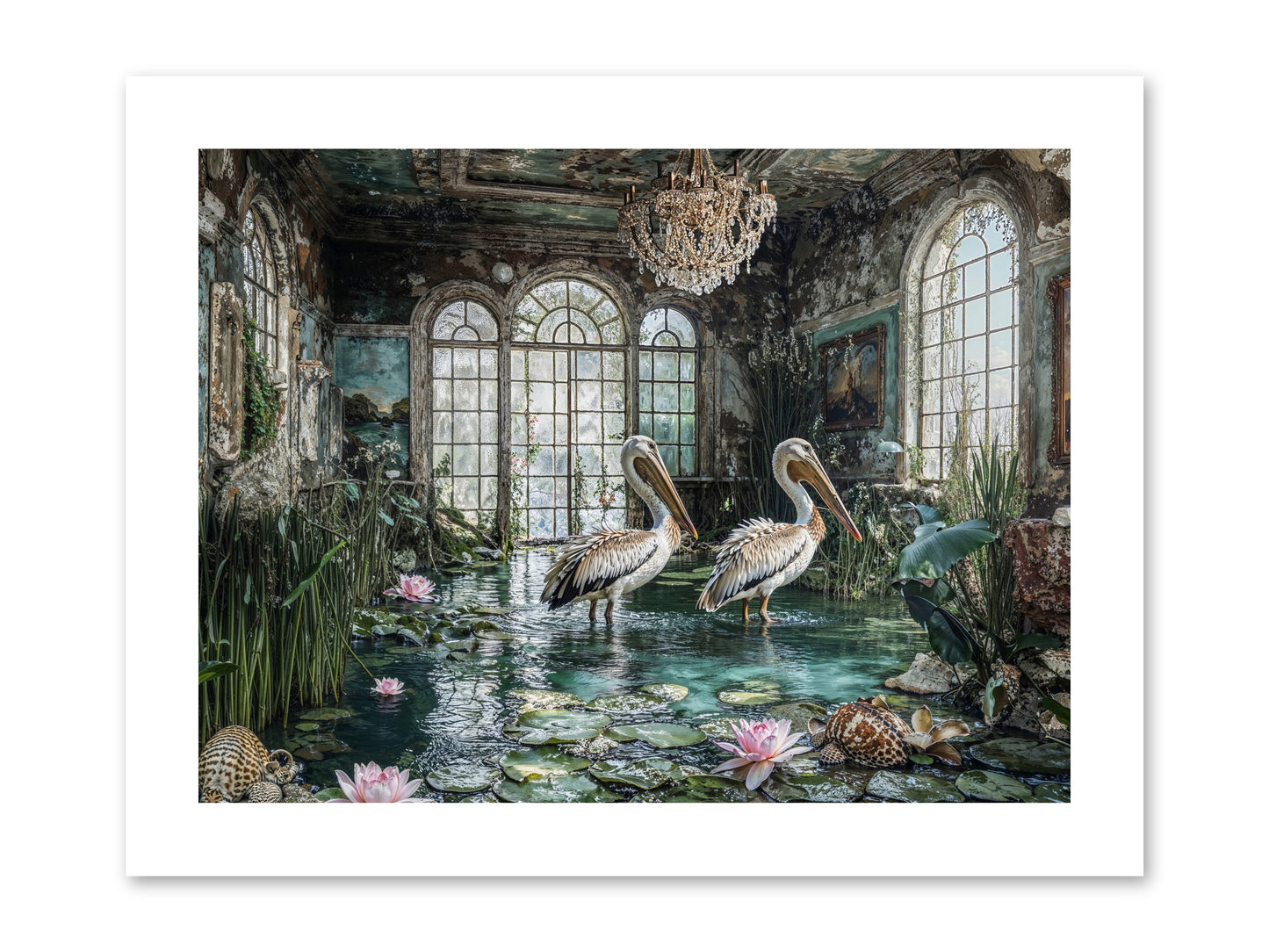 Pelicans Of The Grand Tour -- Paper Print 12x9