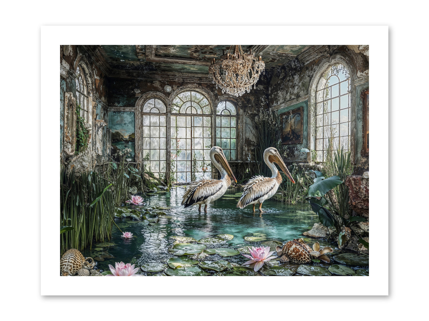 Pelicans Of The Grand Tour -- Paper Print 16x12