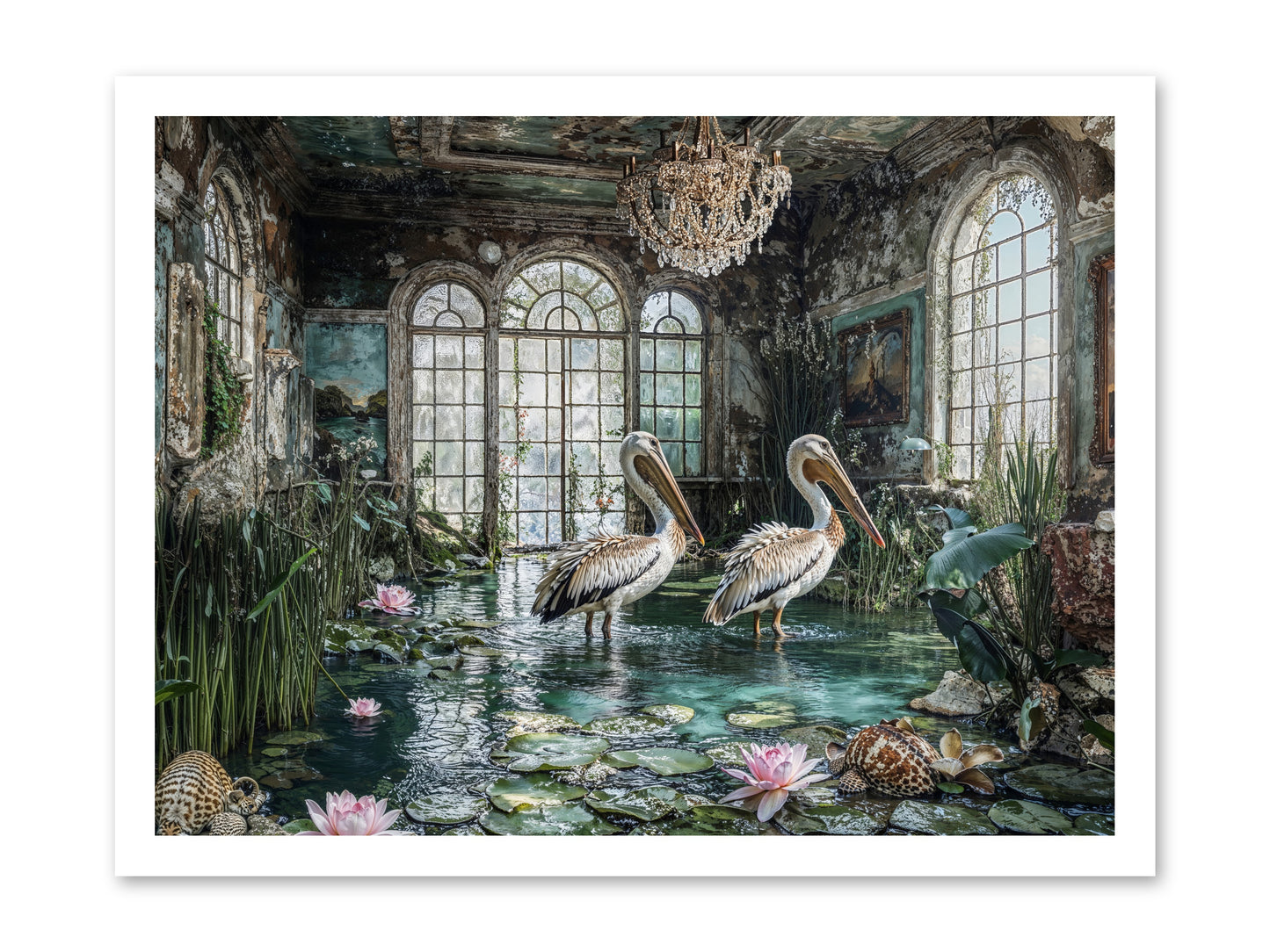 Pelicans Of The Grand Tour -- Paper Print 24x18