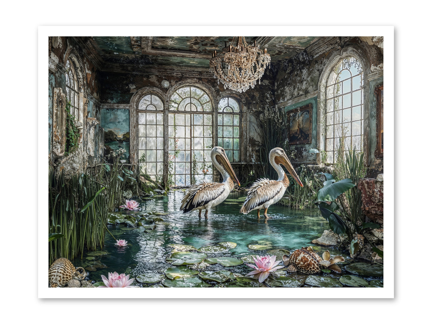 Pelicans Of The Grand Tour -- Paper Print 32x24