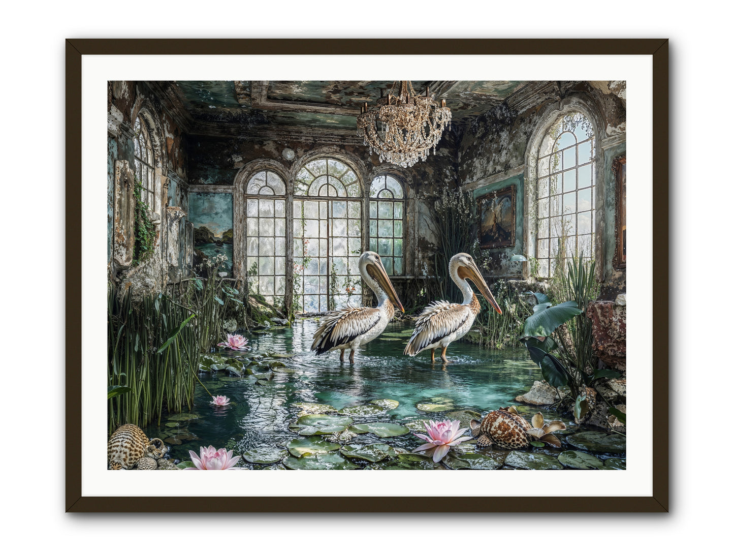 Pelicans Of The Grand Tour -- Framed Print - Black 40x30