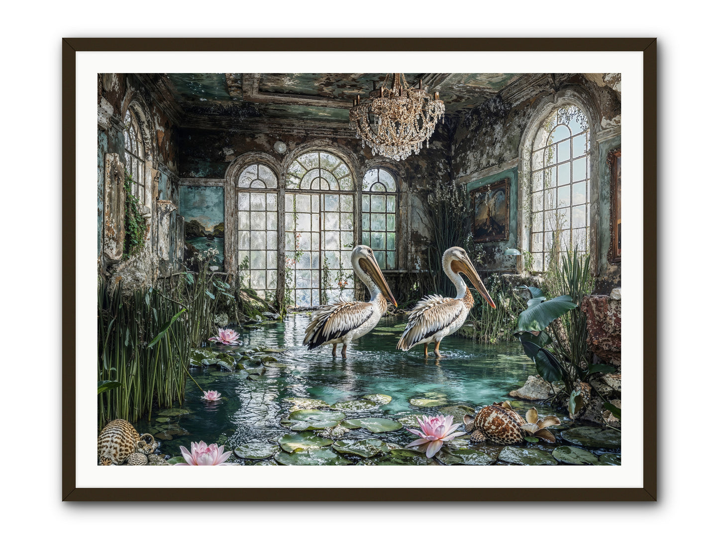 Pelicans Of The Grand Tour -- Framed Print - Black 48x36