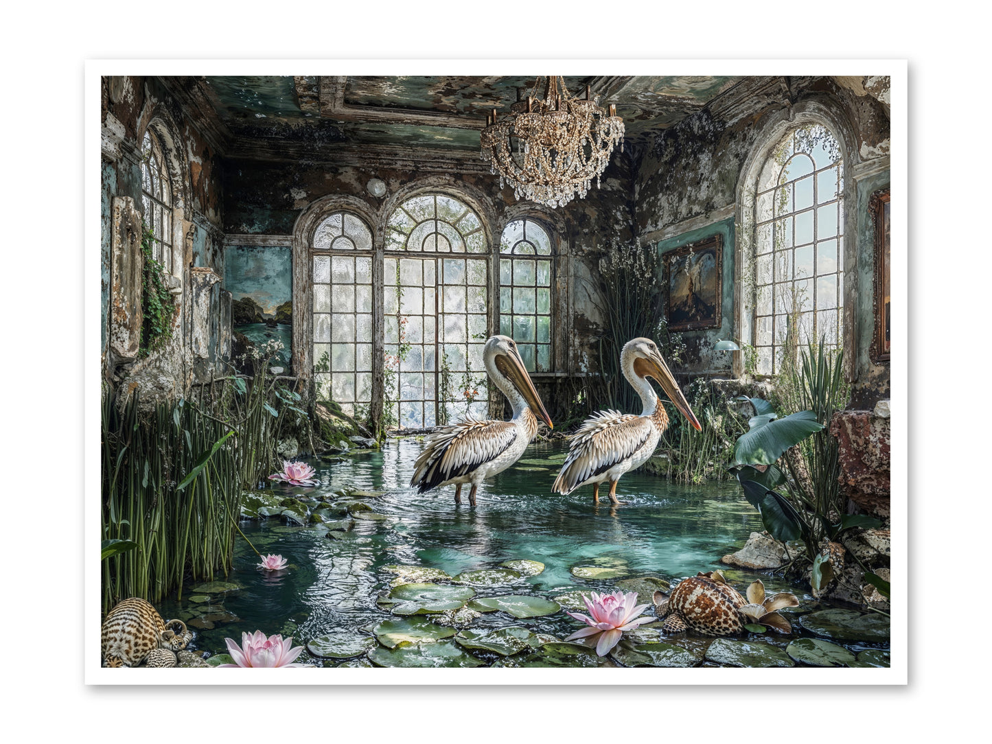 Pelicans Of The Grand Tour -- Loose Canvas Print 48x36