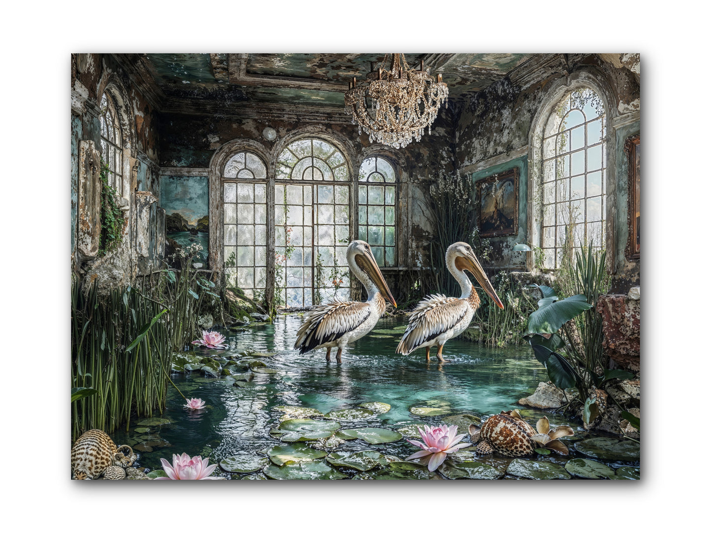 Pelicans Of The Grand Tour -- Wrapped Canvas 12x9