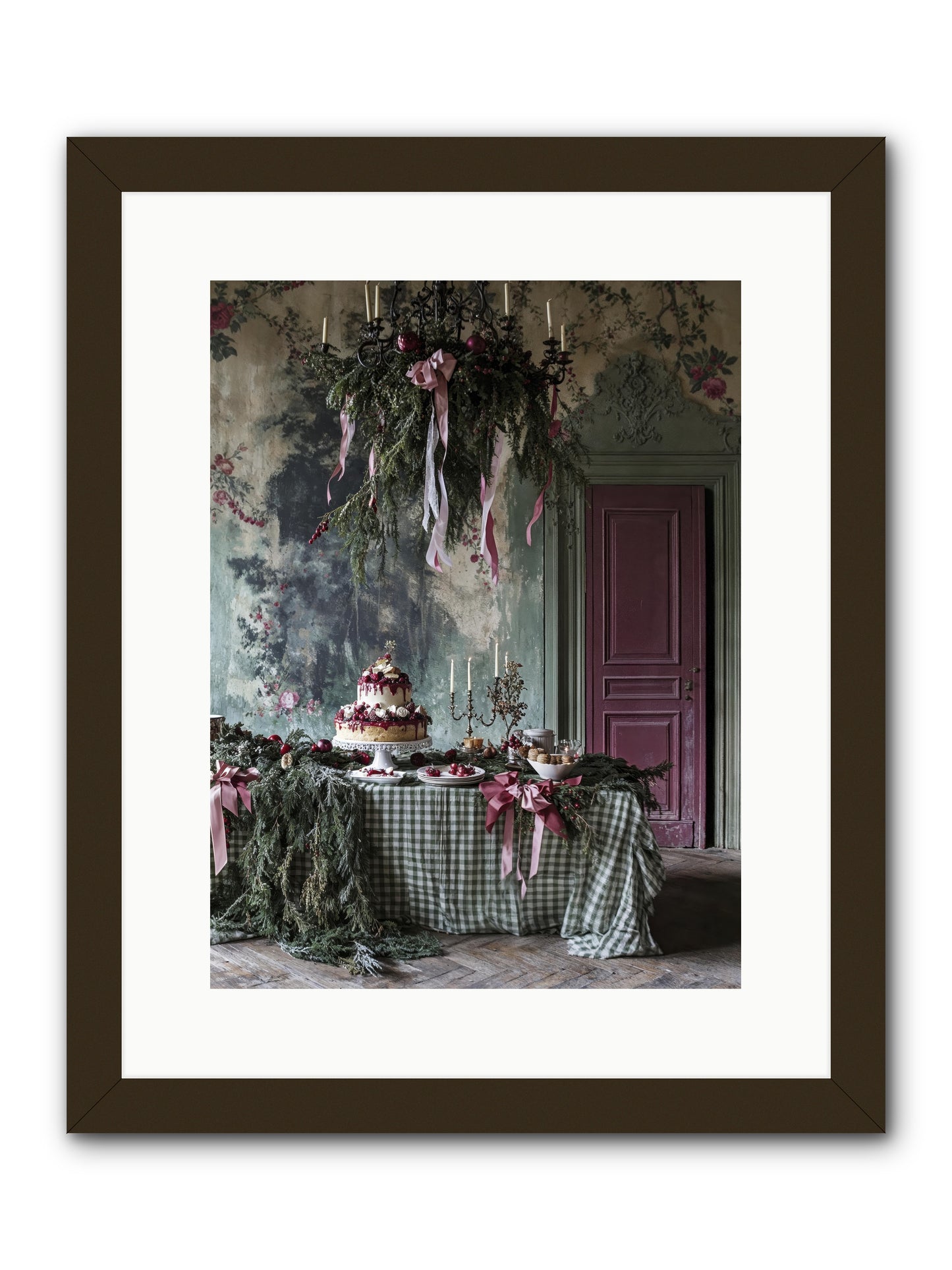 Peppermint Lane At Twilight -- Framed Print - Black 12x16