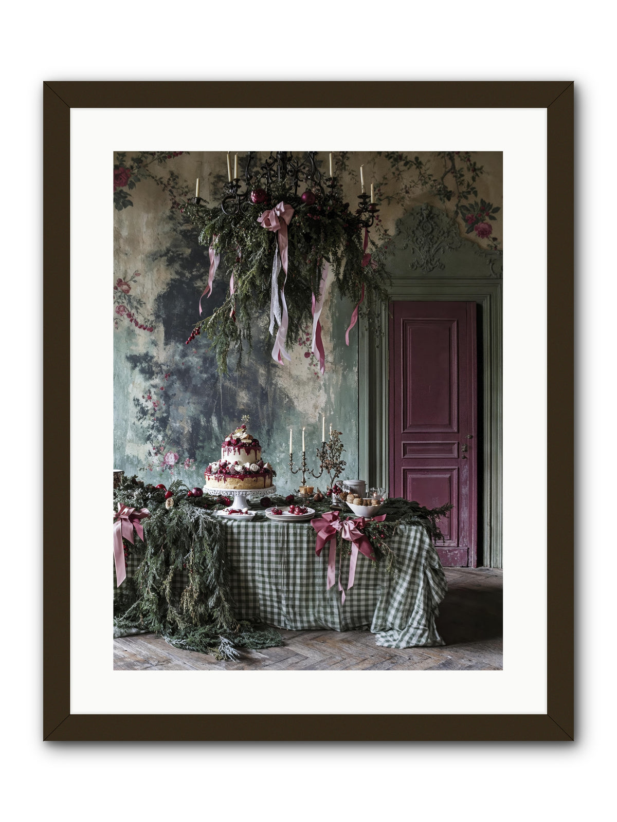 Peppermint Lane At Twilight -- Framed Print - Black 18x24