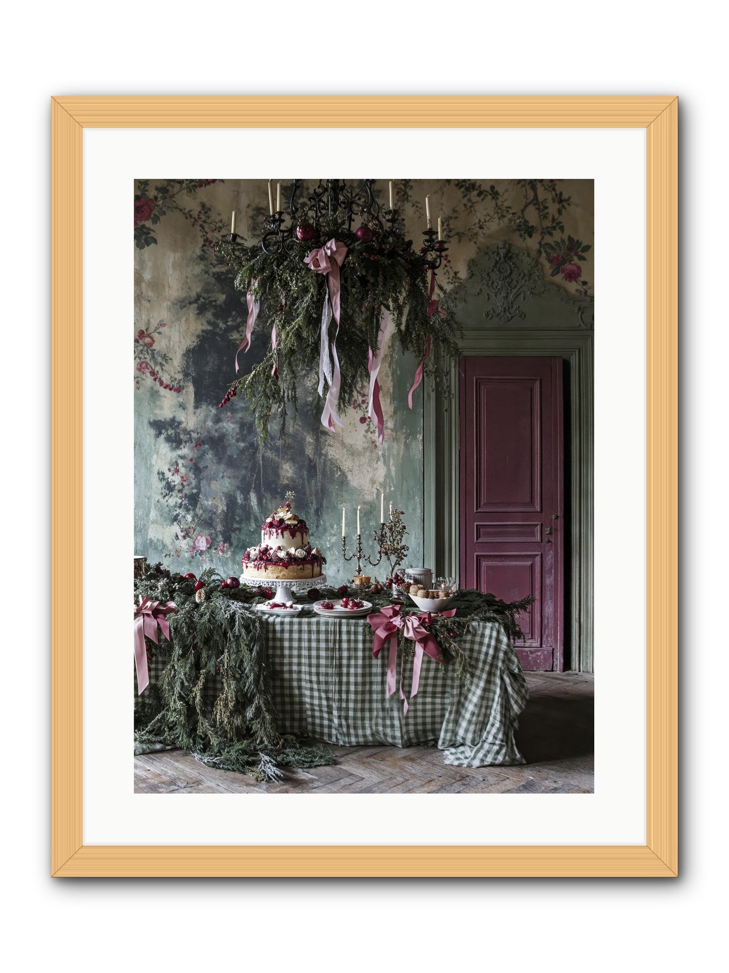 Peppermint Lane At Twilight -- Framed Print - Natural 18x24