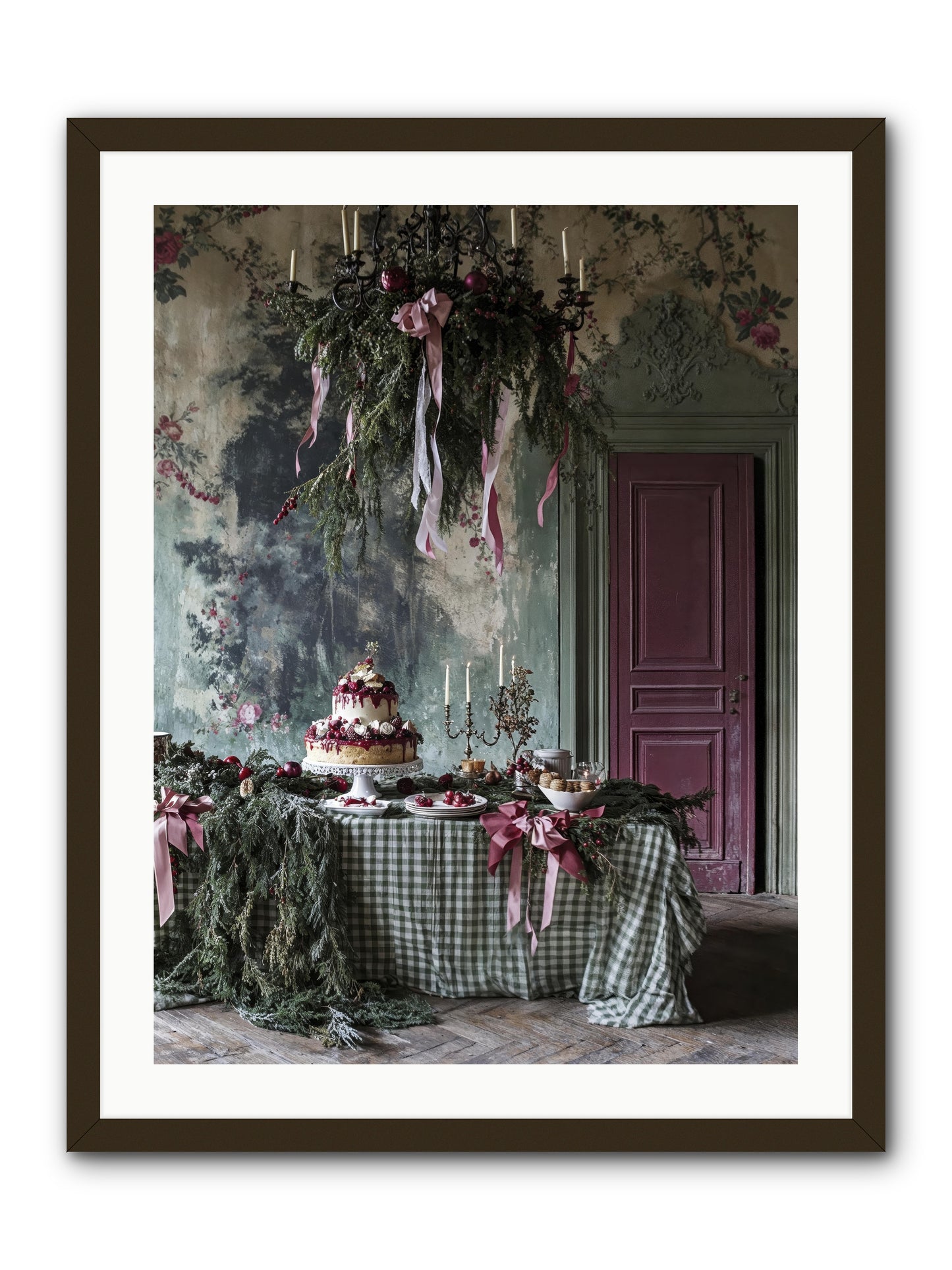 Peppermint Lane At Twilight -- Framed Print - Black 24x32