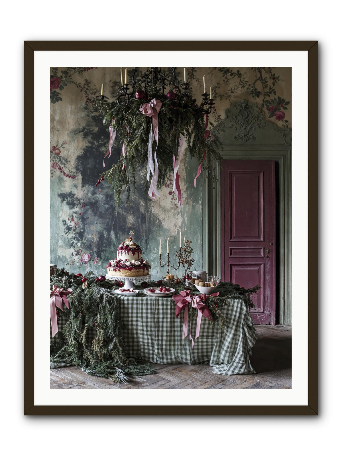 Peppermint Lane At Twilight -- Framed Print - Black 30x40