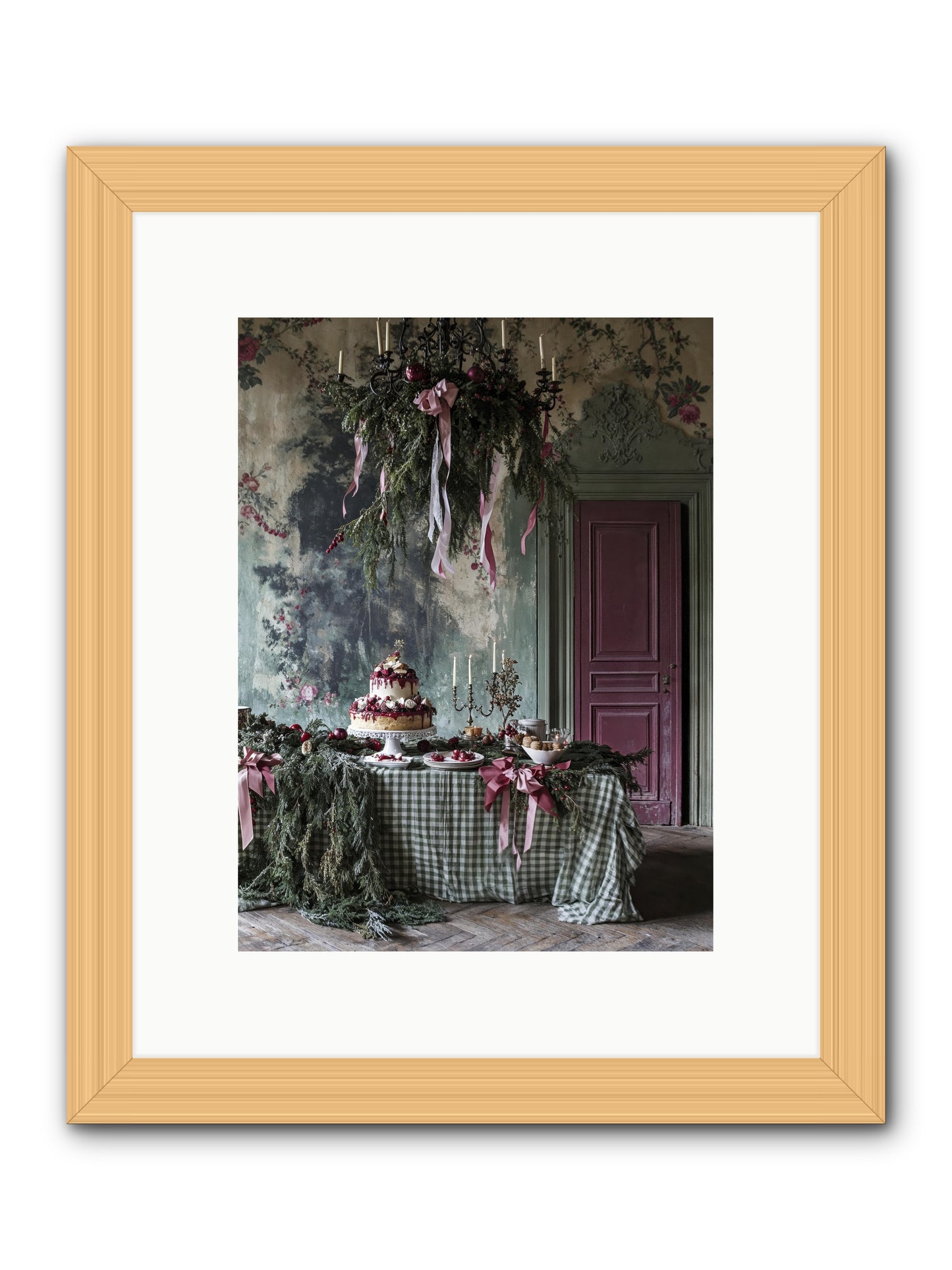 Peppermint Lane At Twilight -- Framed Print - Natural 9x12