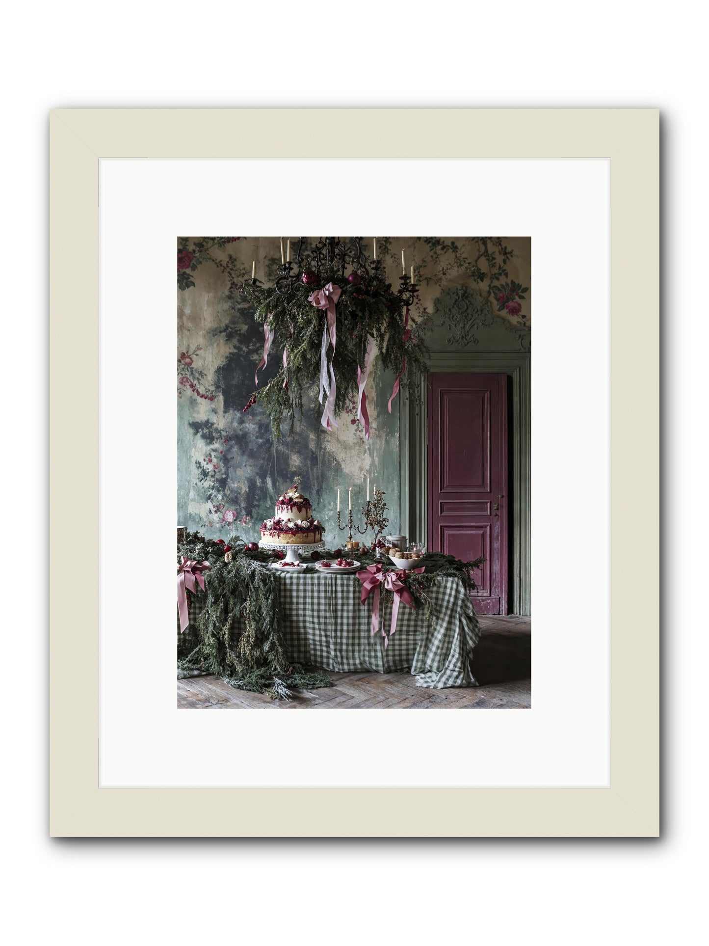 Peppermint Lane At Twilight -- Framed Print - White 9x12