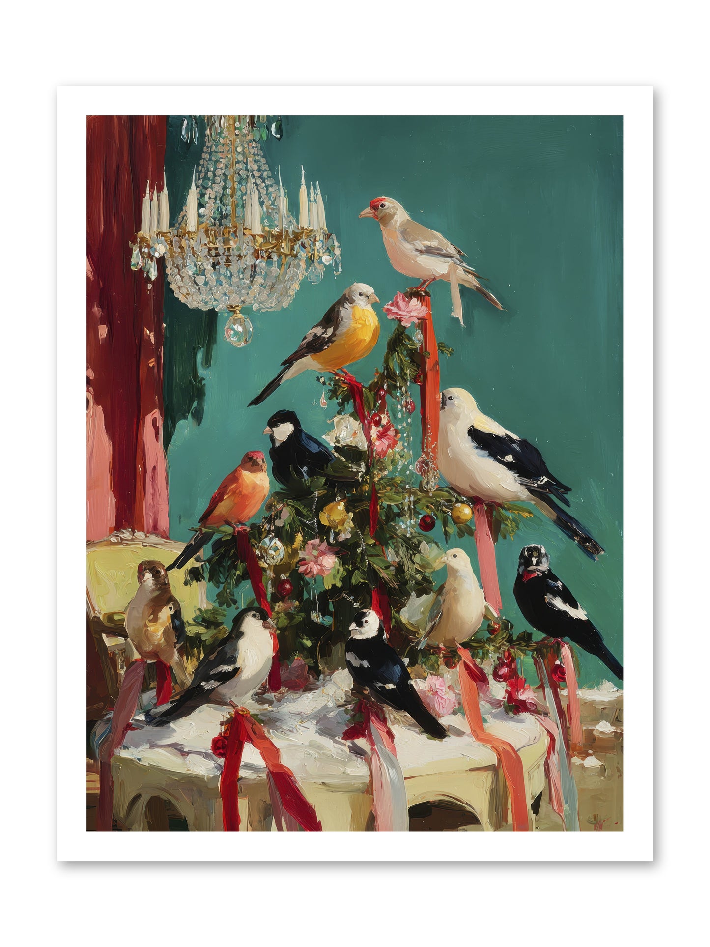 Perched & Perfectly Merry -- Paper Print 18x24