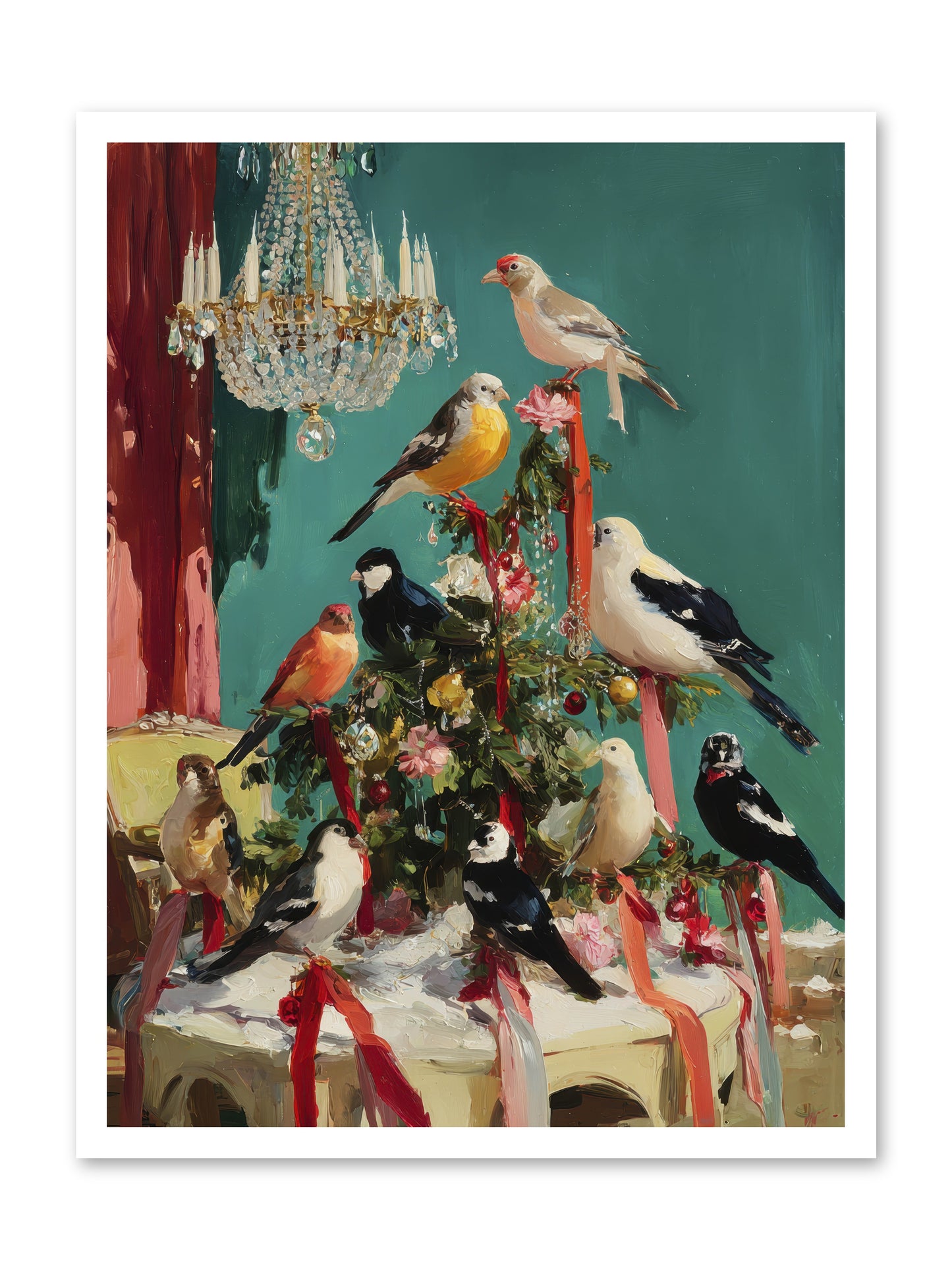 Perched & Perfectly Merry -- Paper Print 24x32