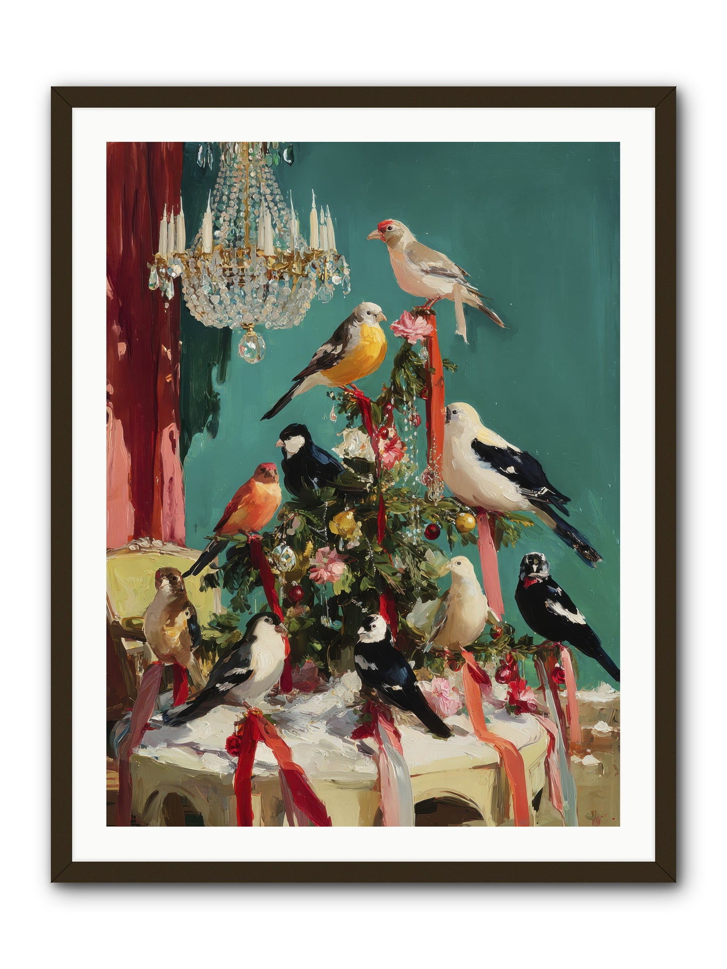 Perched & Perfectly Merry -- Framed Print - Black 30x40