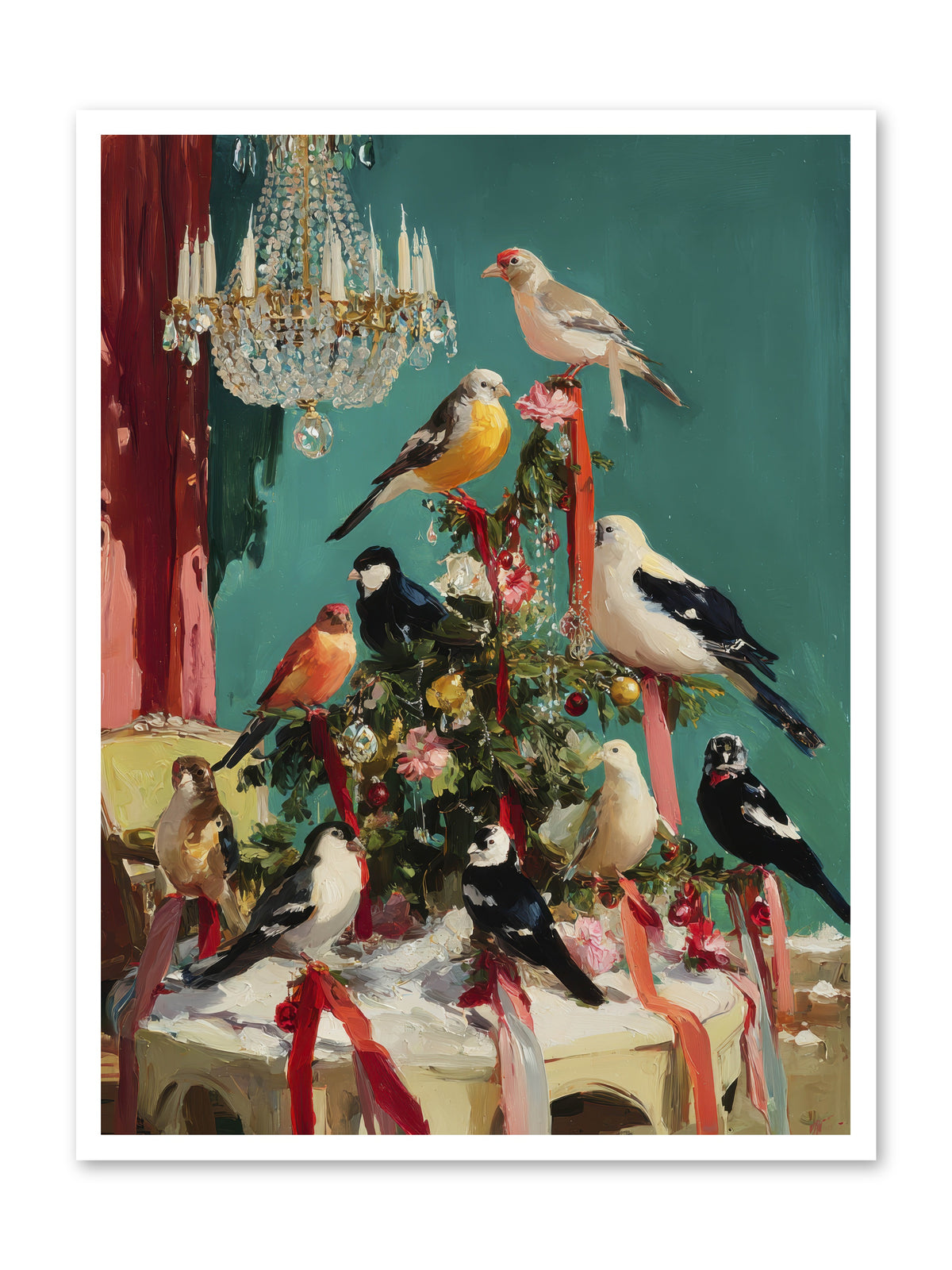 Perched & Perfectly Merry -- Paper Print 30x40