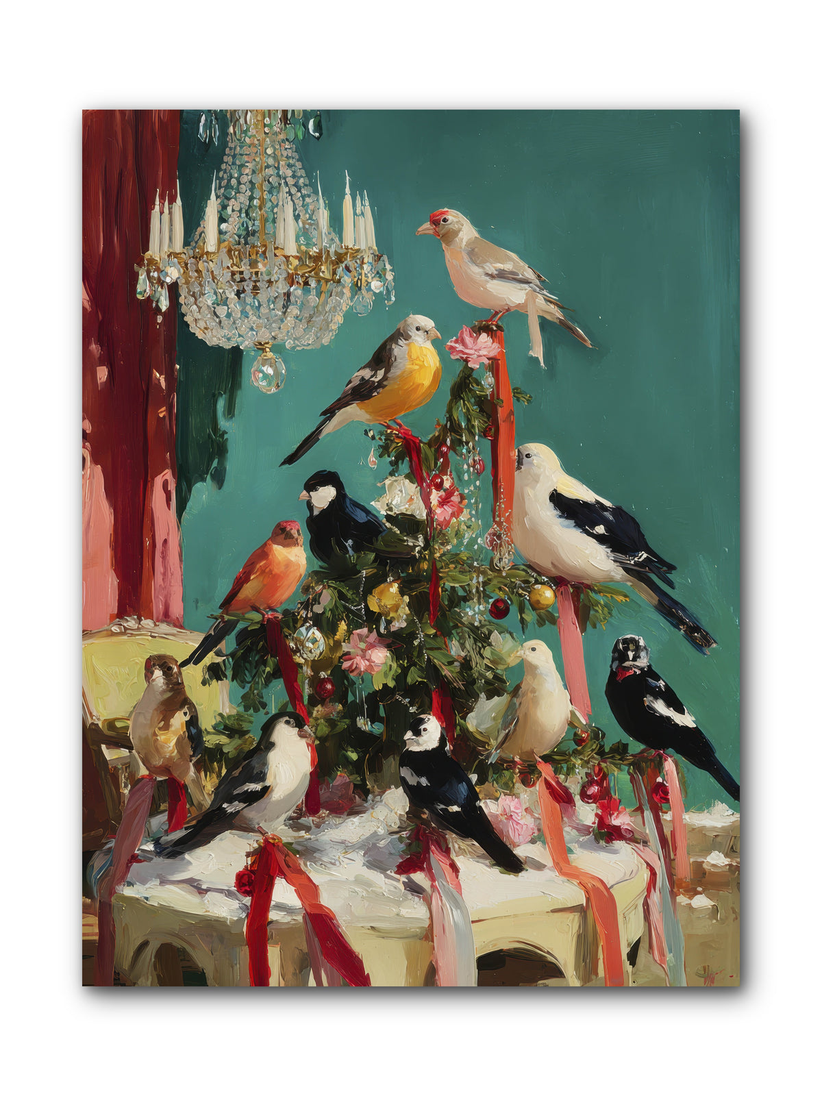 Perched & Perfectly Merry -- Wrapped Canvas 9x12