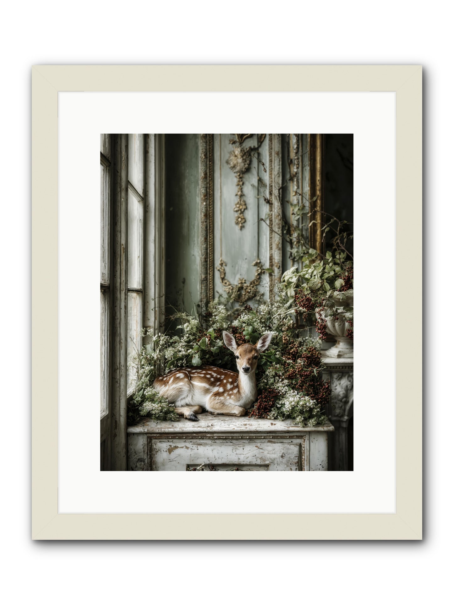 Percival -- Framed Print - White 12x16