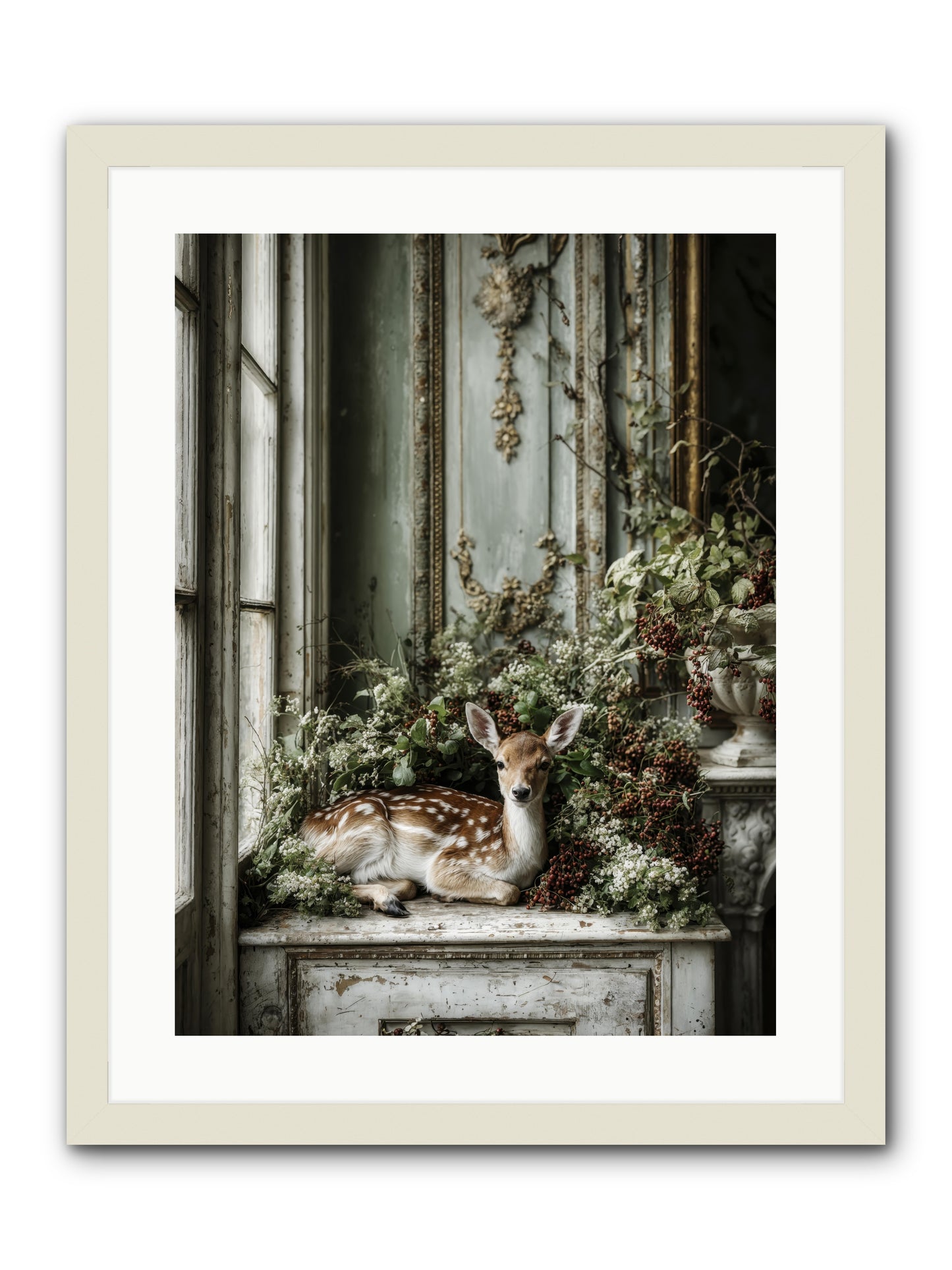 Percival -- Framed Print - White 18x24