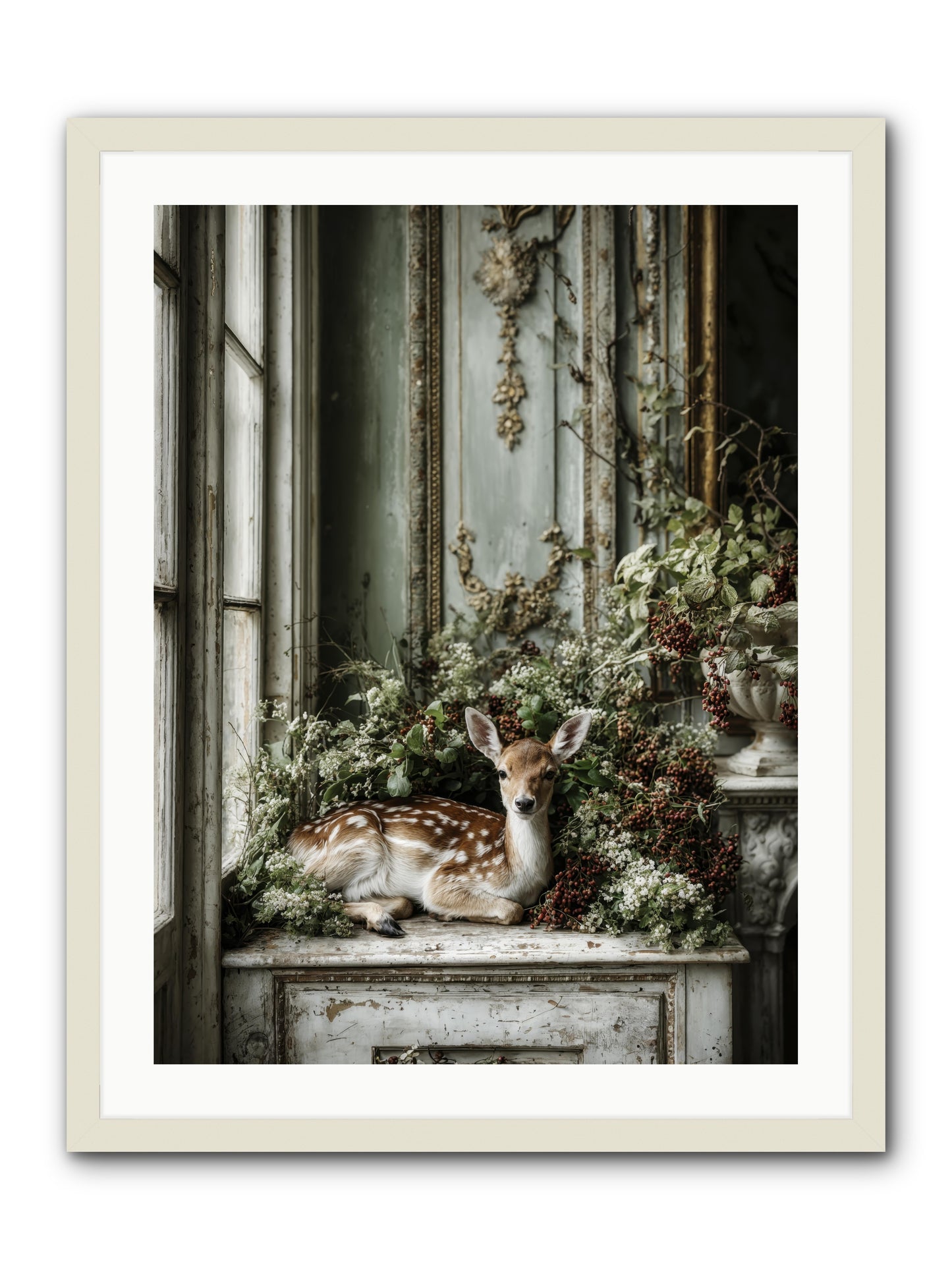 Percival -- Framed Print - White 24x32