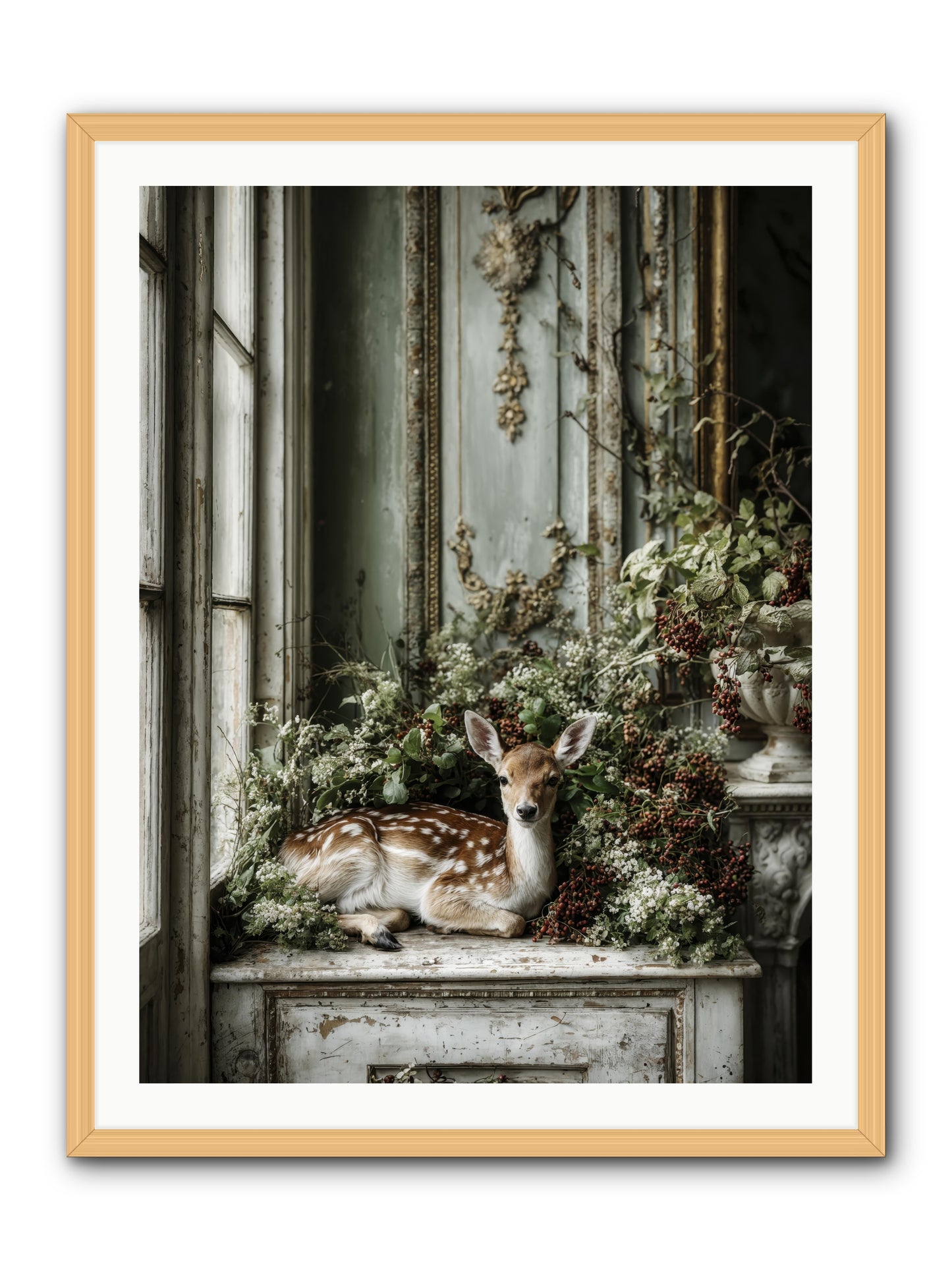 Percival -- Framed Print - Natural 30x40