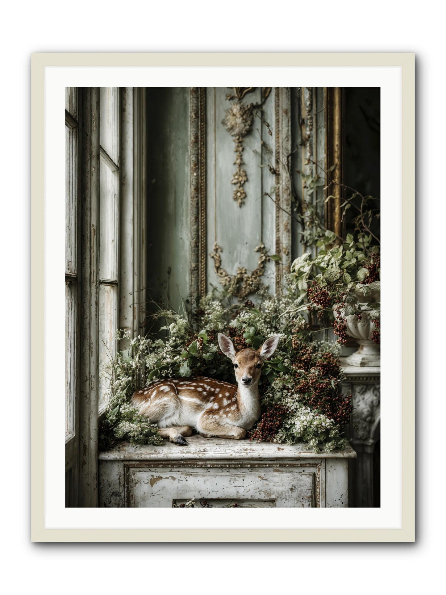 Percival -- Framed Print - White 30x40