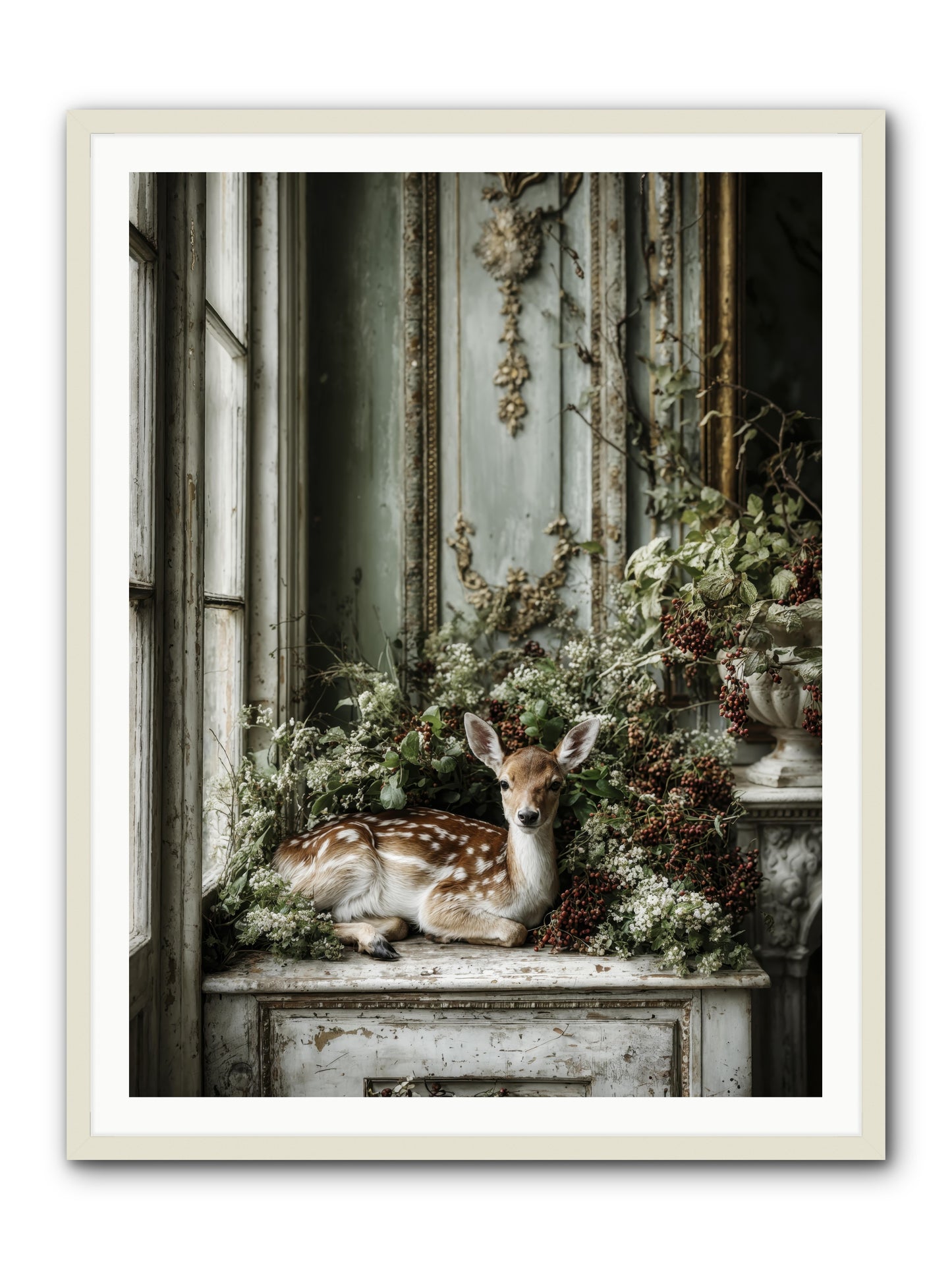 Percival -- Framed Print - White 36x48