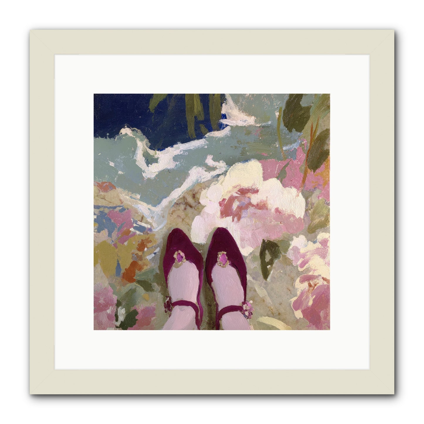 Perfect Placement -- Framed Print - White 12x12