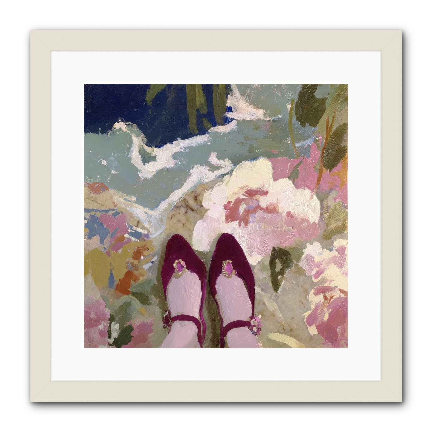 Perfect Placement -- Framed Print - White 16x16