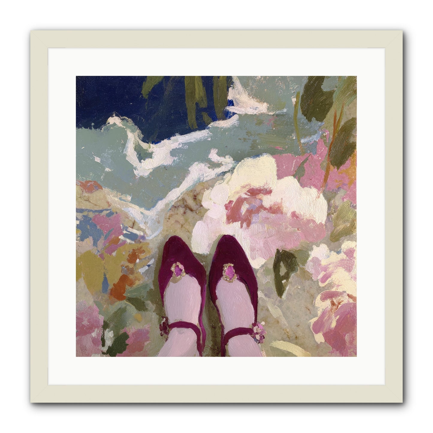 Perfect Placement -- Framed Print - White 20x20