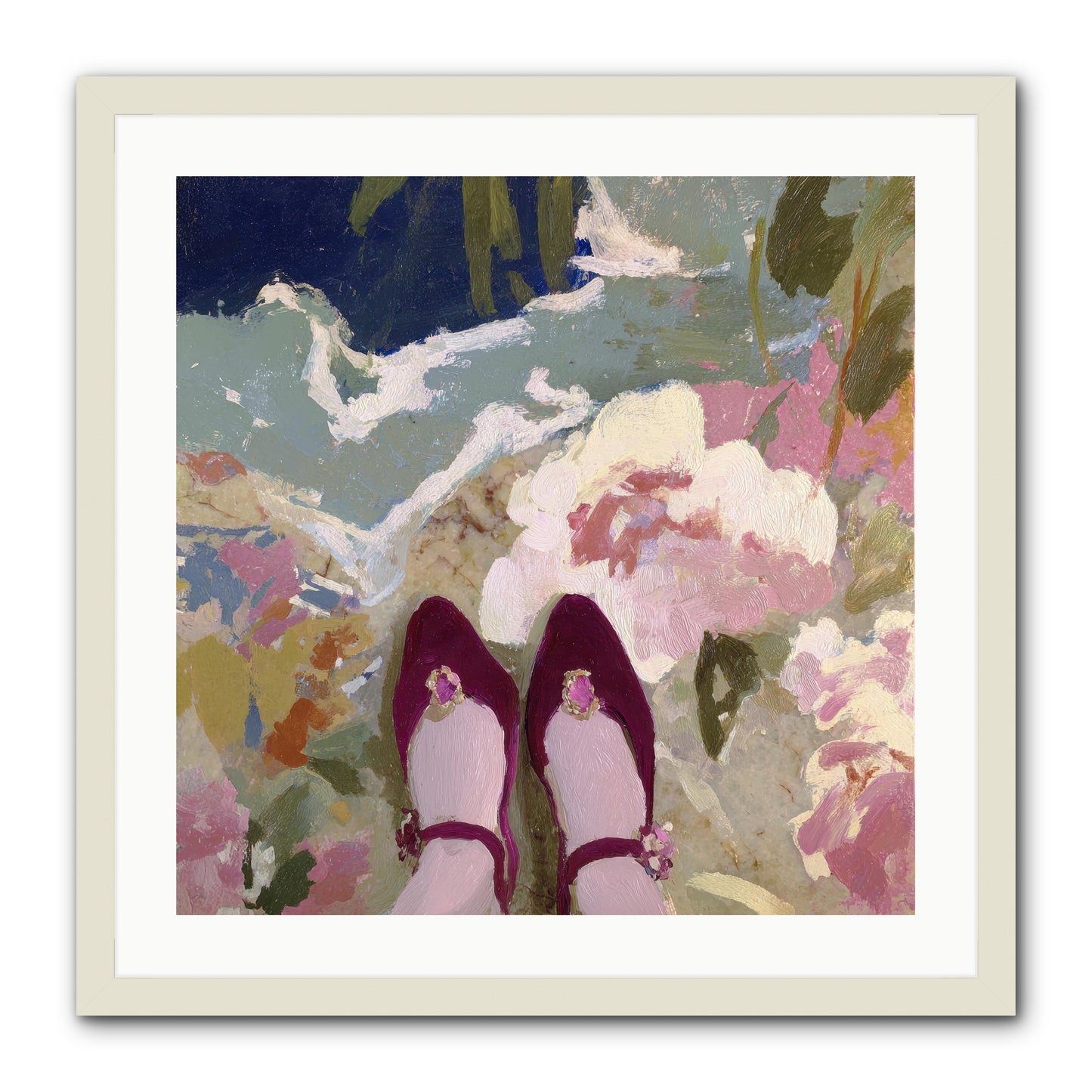 Perfect Placement -- Framed Print - White 24x24