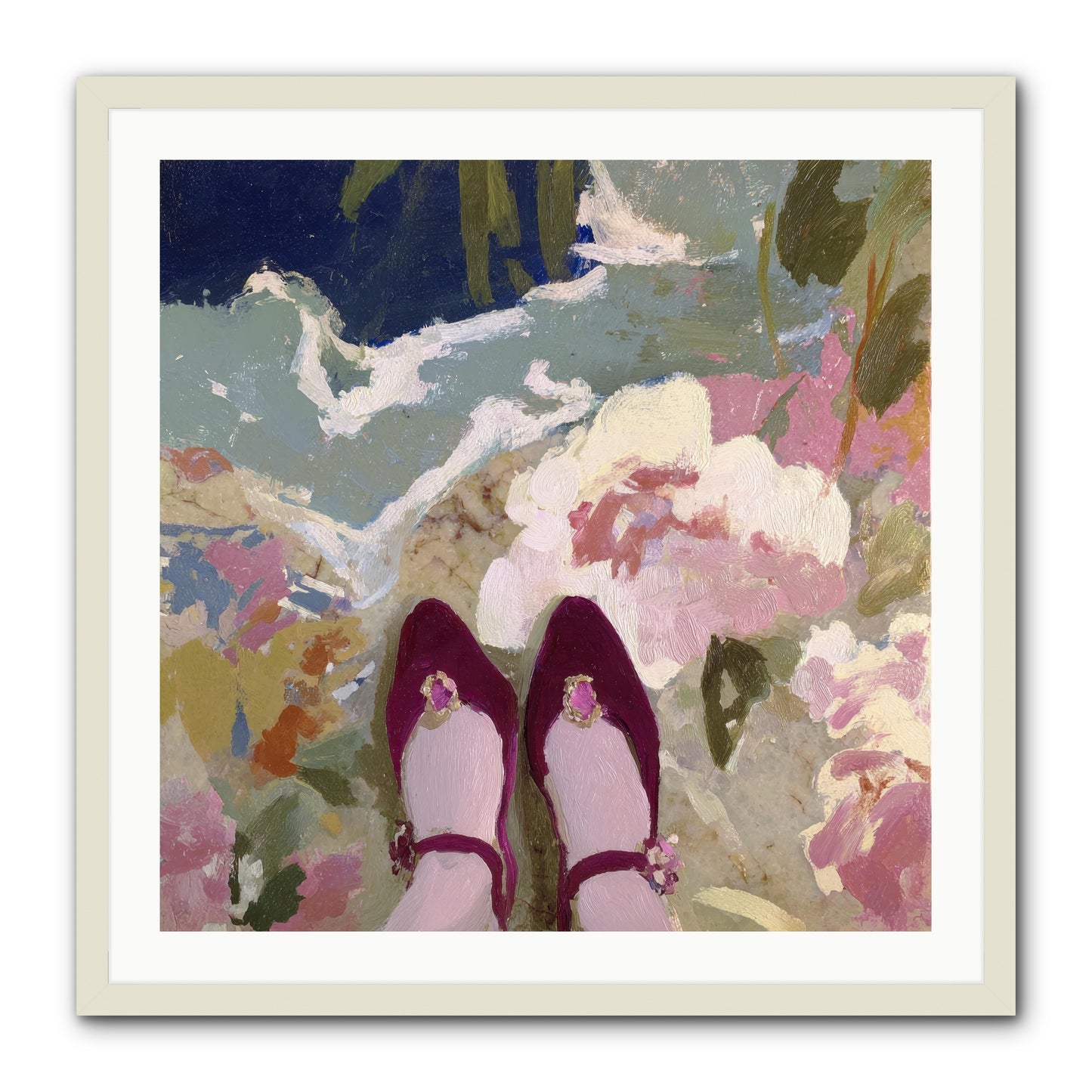 Perfect Placement -- Framed Print - White 30x30