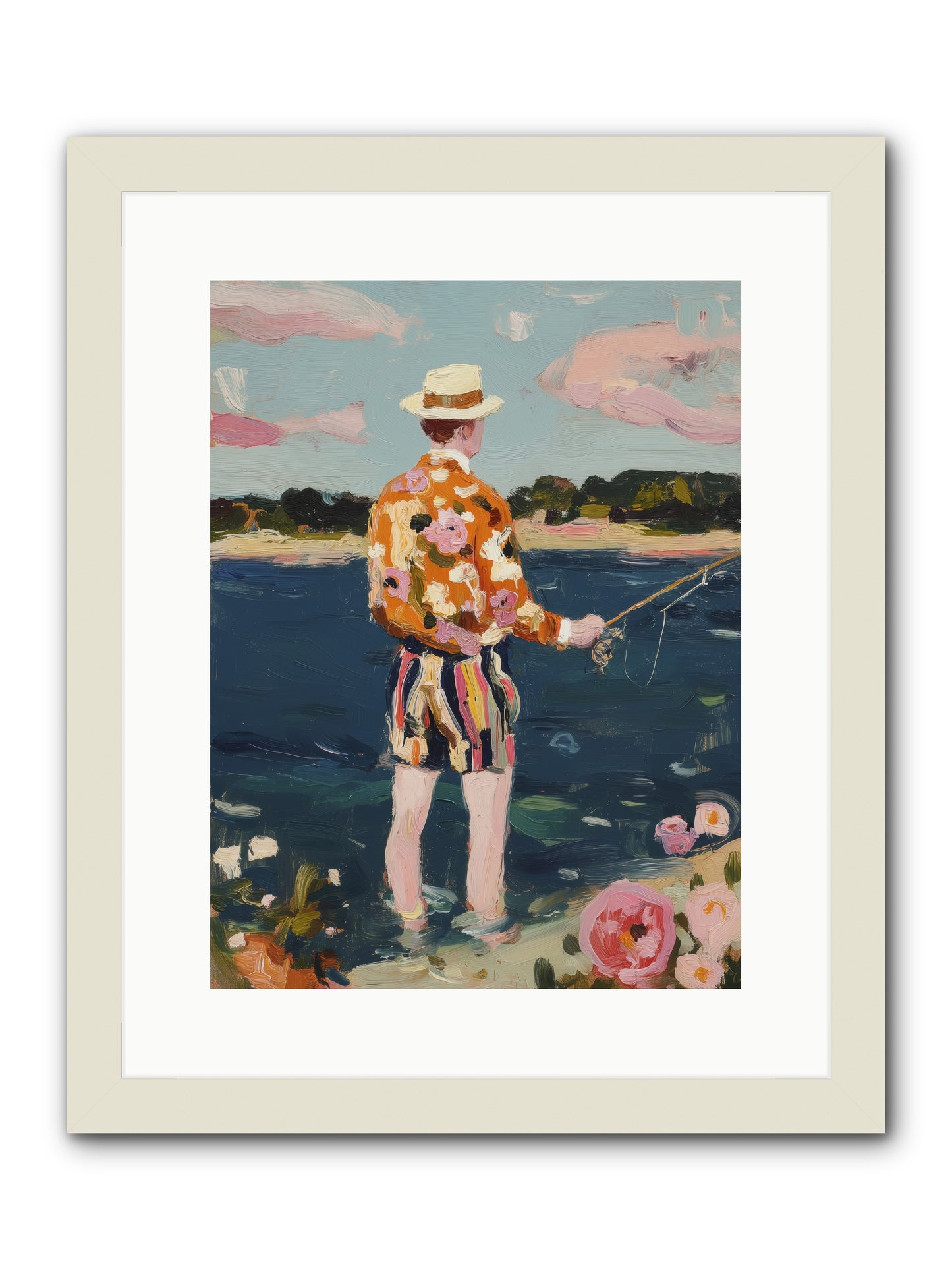 Permanent Vacation -- Framed Print - White 12x16