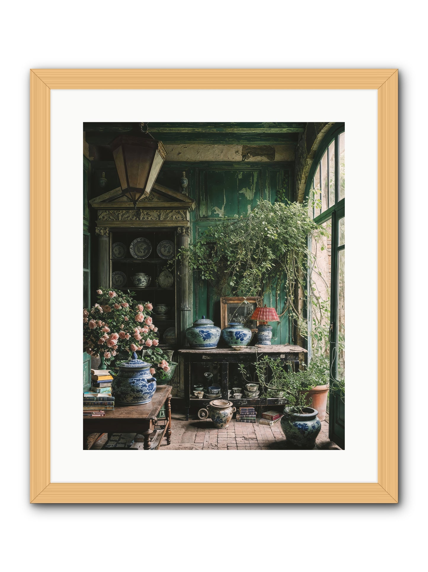 Petal Dance -- Framed Print - Natural 16x20