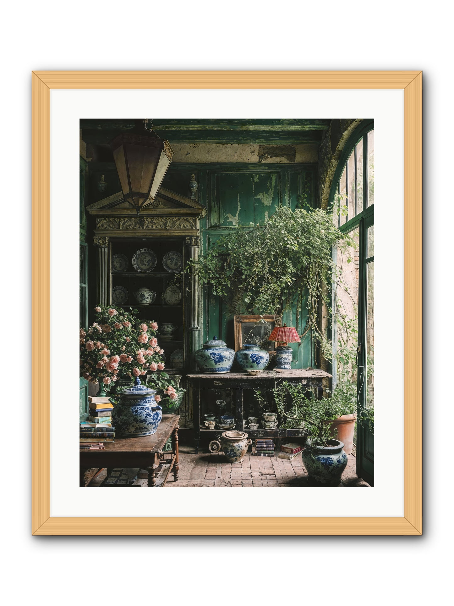 Petal Dance -- Framed Print - Natural 20x25