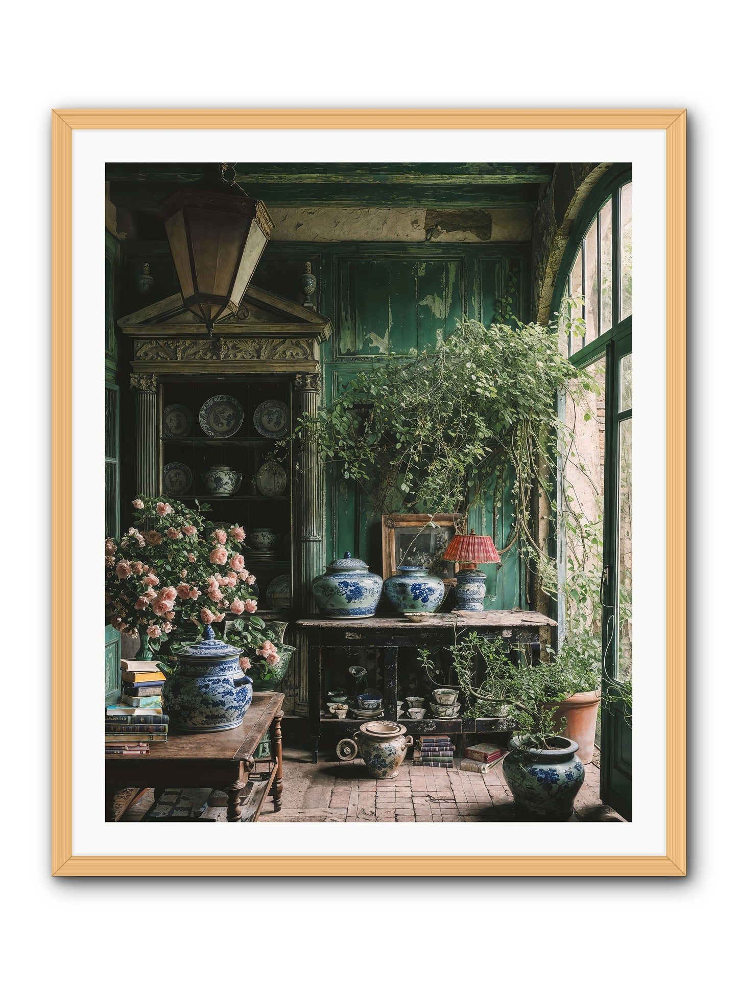 Petal Dance -- Framed Print - Natural 32x40