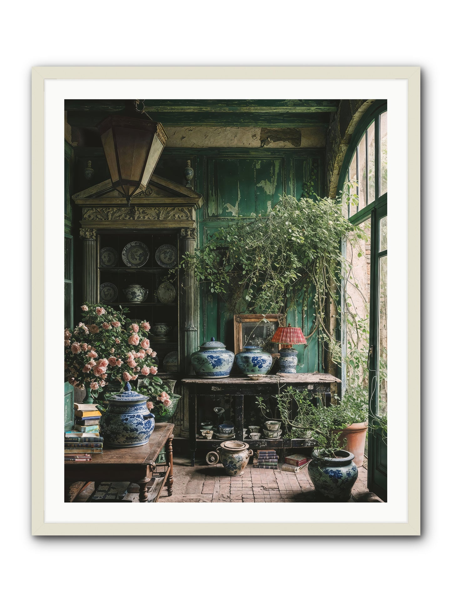 Petal Dance -- Framed Print - White 32x40
