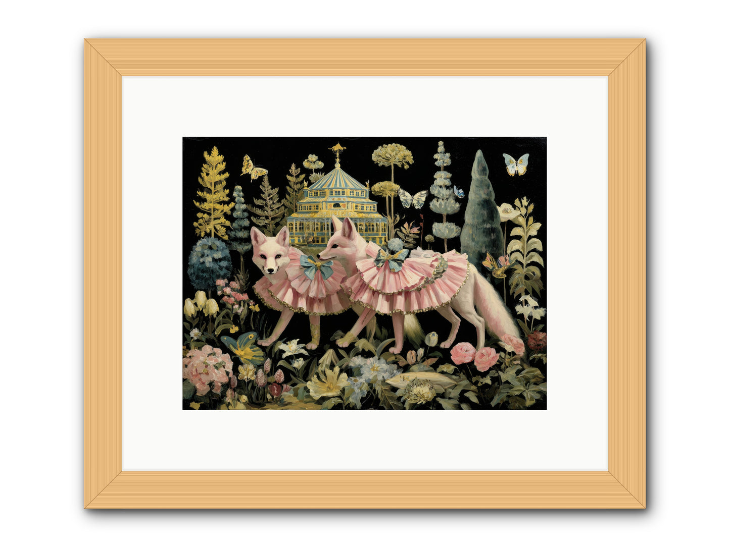 Petal Drift -- Framed Print - Natural 12x9