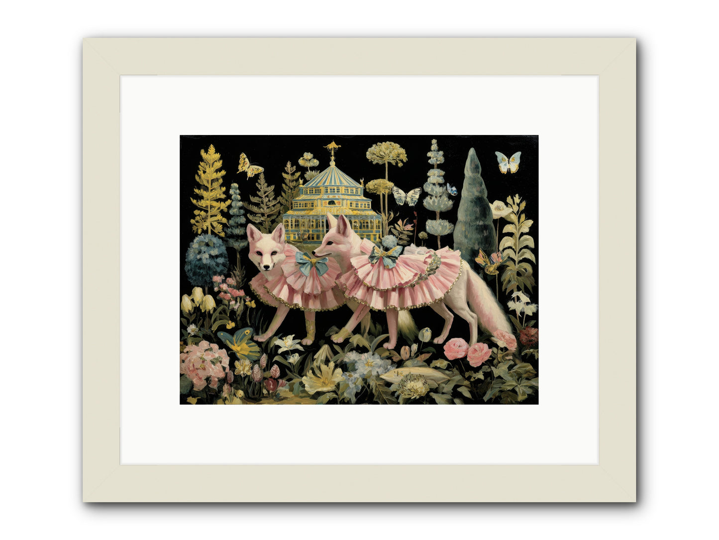 Petal Drift -- Framed Print - White 12x9