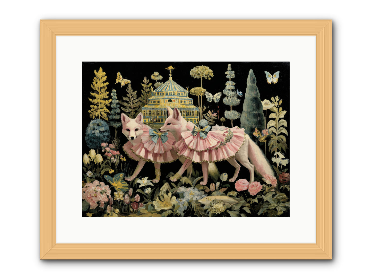 Petal Drift -- Framed Print - Natural 16x12