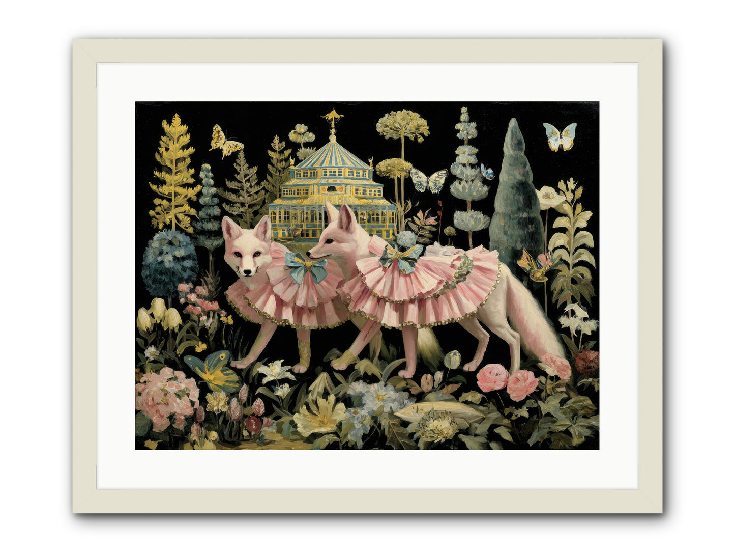 Petal Drift -- Framed Print - White 24x18
