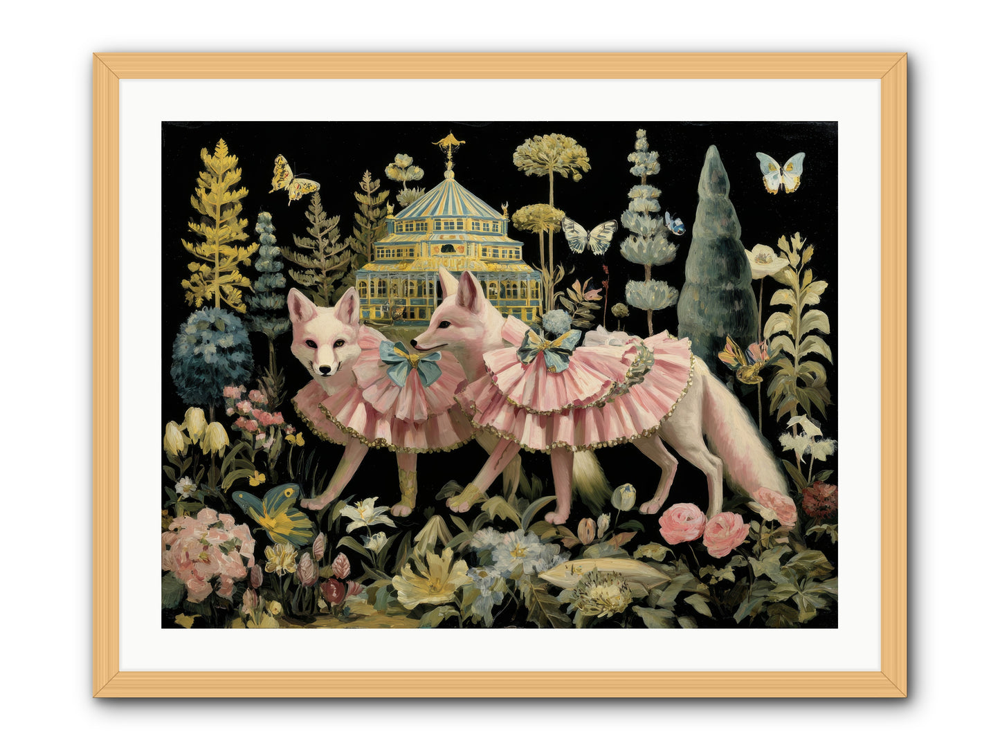 Petal Drift -- Framed Print - Natural 32x24